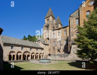 Saint Foy Abbey Church, Conques, Aveyron, France, Europe Stock Photo