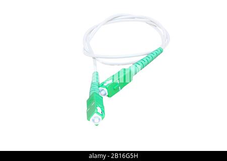 Fiber optics connector isolated on white background Stock Photo