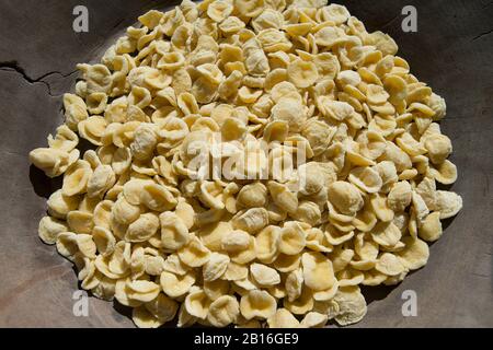 Conchiglie hand made pasta, Bari, Puglia, Italy Stock Photo