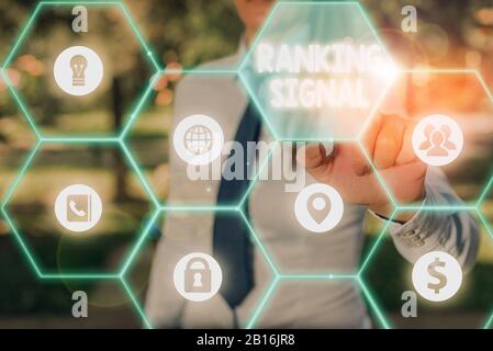 Handwriting text writing Ranking Signal. Conceptual photo characteristic of a website that search engine algorithms Stock Photo