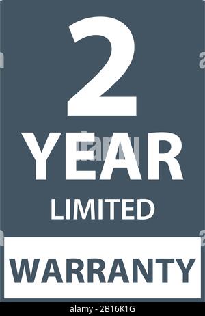 Two year warranty button label logo icon sticker. Circle jagged edge ...