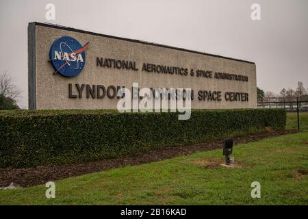Houston, Texas - February 11, 2020: NASA Lyndon B. Johnson Space Center sign Stock Photo