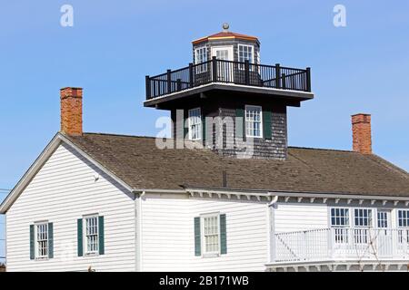 The Tuckerton Seaport and Baymen's Museum features a replica of the Tucker Island Lighthouse that was nearby. Tuckerton, New Jersey, USA Stock Photo