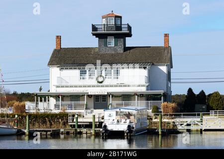 The Tuckerton Seaport and Baymen's Museum features a replica of the Tucker Island Lighthouse that was nearby. Tuckerton, New Jersey, USA Stock Photo