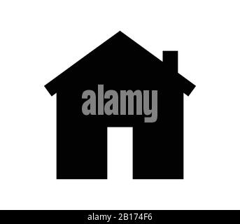 illustrated and colored house icon in vector on white background Stock ...