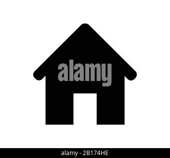 illustrated and colored house icon in vector on white background Stock ...