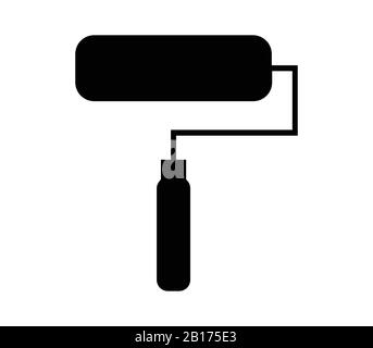 roller icon illustrated in vector on white background Stock Vector