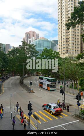 Street scene in Chai Wan, Hong Kong, China Stock Photo