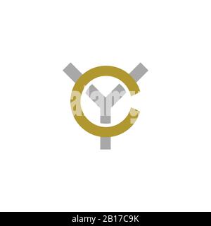 initial letter yc or cy logo vector design Stock Vector