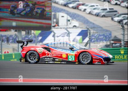Austin, Texas, USA. 23rd Feb, 2020. AF CORSE James Calado & Alessandro Pier Guidi with LMGTE Pro #51 racing the Ferrari 488 GTE EVO at Lone Star Le Mans - 6 Hours of Circuit of The Americas in Austin, Texas. Mario Cantu/CSM/Alamy Live News Stock Photo