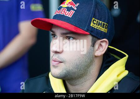 Austin, Texas, USA. 23rd Feb, 2020. Felipe Fraga with TEAM PROJECT 1 at pre-race autograph session (Driver 2), with LMGTE Am #57 racing the Porsche 911 RSR at Lone Star Le Mans - 6 Hours of Circuit of The Americas in Austin, Texas. Mario Cantu/CSM/Alamy Live News Stock Photo
