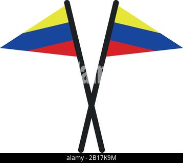 Venezuela flag illustrated in vector on white background Stock Vector