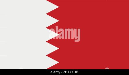Bahrain flag illustrated in vector on white background Stock Vector