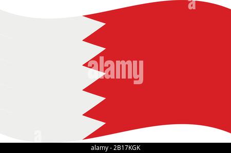 Bahrain flag illustrated in vector on white background Stock Vector