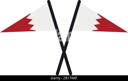 Bahrain flag illustrated in vector on white background Stock Vector