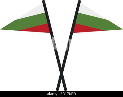 bulgaria flag illustrated in vector on white background Stock Vector