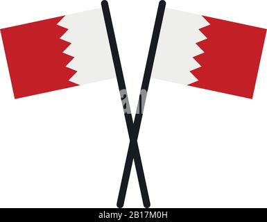 Bahrain flag illustrated in vector on white background Stock Vector