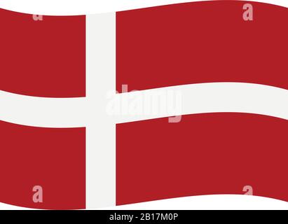 denmark flag illustrated in vector on white background Stock Vector