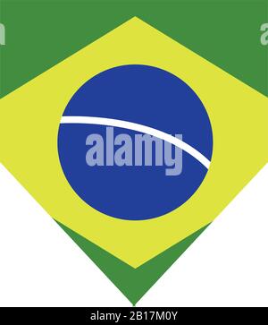 brazil flag illustrated in vector on white background Stock Vector ...