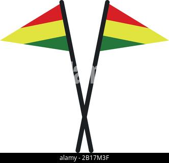 Bolivia flag illustrated in vector on white background Stock Vector