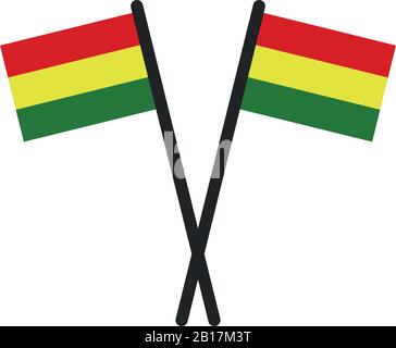 Bolivia flag illustrated in vector on white background Stock Vector