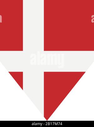 denmark flag illustrated in vector on white background Stock Vector