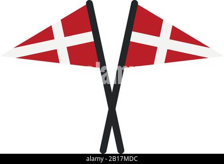 denmark flag illustrated in vector on white background Stock Vector
