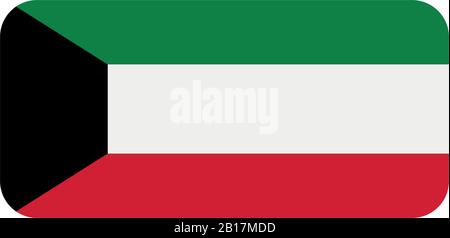 Kuwait flag illustrated in vector on white background Stock Vector