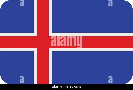 Iceland flag illustrated in vector on white background Stock Vector
