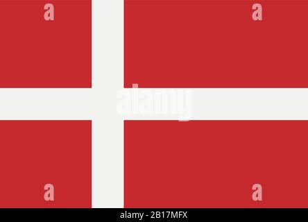 denmark flag illustrated in vector on white background Stock Vector