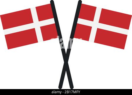 denmark flag illustrated in vector on white background Stock Vector