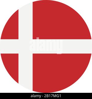 denmark flag illustrated in vector on white background Stock Vector