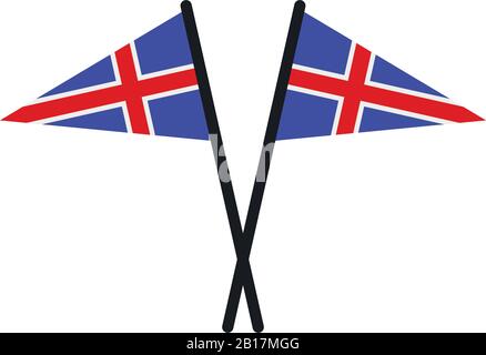 Iceland flag illustrated in vector on white background Stock Vector