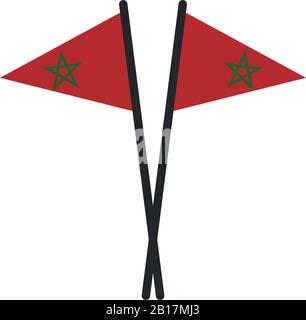 morocco flag illustrated in vector on white background Stock Vector