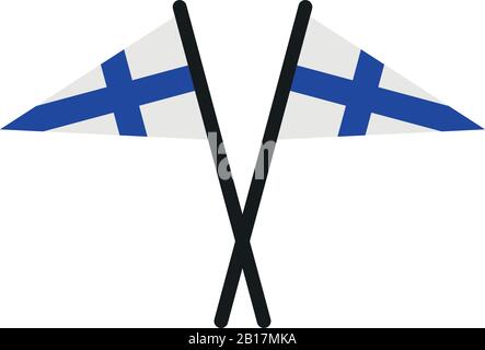 Finland flag illustrated in vector on white background Stock Vector