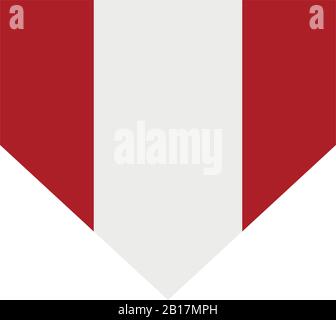 Peru flag illustrated in vector on white background Stock Vector