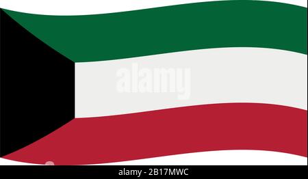 Kuwait flag illustrated in vector on white background Stock Vector
