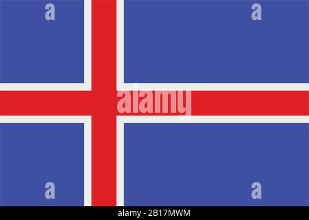 Iceland flag illustrated in vector on white background Stock Vector