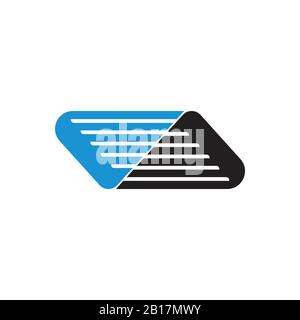linked wings abstract stripes geometric logo vector Stock Vector