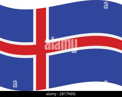 Iceland flag illustrated in vector on white background Stock Vector