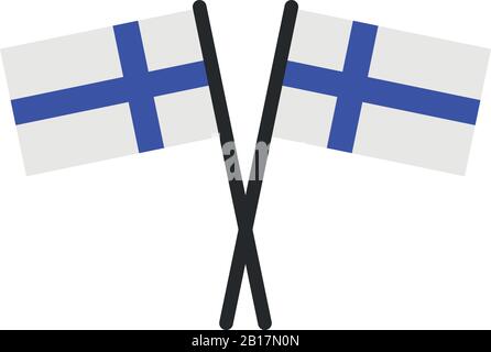 Finland flag illustrated in vector on white background Stock Vector