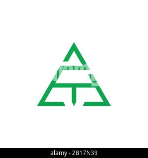 letter zt triangle geometric logo vector Stock Vector