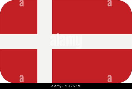 denmark flag illustrated in vector on white background Stock Vector