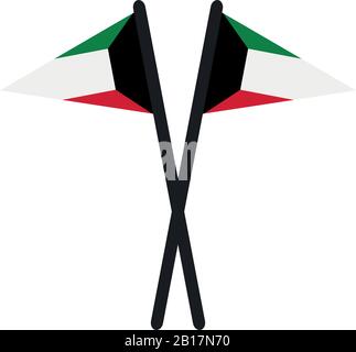 Kuwait flag illustrated in vector on white background Stock Vector