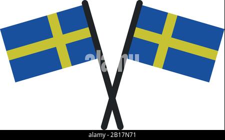 sweden flag illustrated in vector on white background Stock Vector