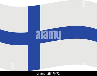 Finland flag illustrated in vector on white background Stock Vector