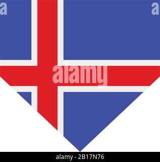 Iceland flag illustrated in vector on white background Stock Vector