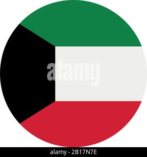 Kuwait flag illustrated in vector on white background Stock Vector