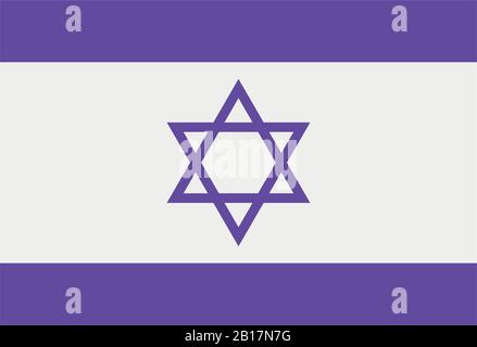 israel flag illustrated in vector on white background Stock Vector