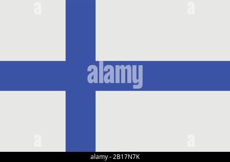 Finland flag illustrated in vector on white background Stock Vector